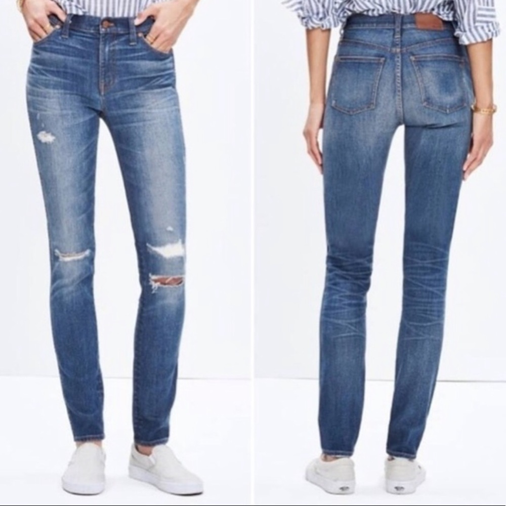 Madewell 9” High Rise Skinny Jeans Rip Repair 24